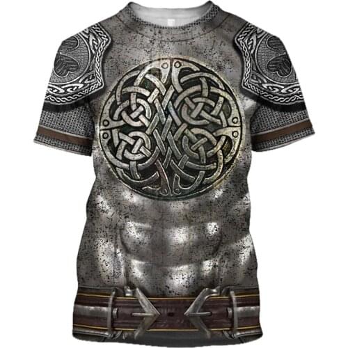 Armor Knight Warrior Chainmail 3D Printed t shirts women for men Summer Casual Tees Short Sleeve T-shirts Cosplay Costumes 04