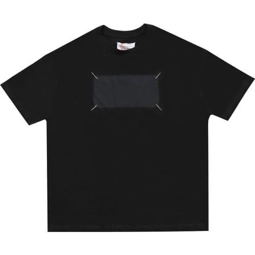 High Street Hidden Letter Tee 100% Cotton Print Streetwear Oversized Brand MM6 T-shirt Men T-shirt Top T-shirts Womens Shirts