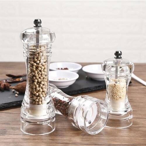 Pepper Grinder Multifunctional Clear Manual Salt Grinder Pepper Mill for Kitchen