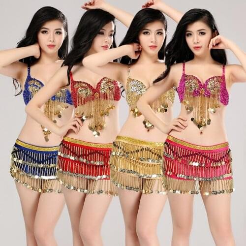 Belly dance costumes 2019 new suit beaded bra waist chain dance uniforms Oriental dance costumes