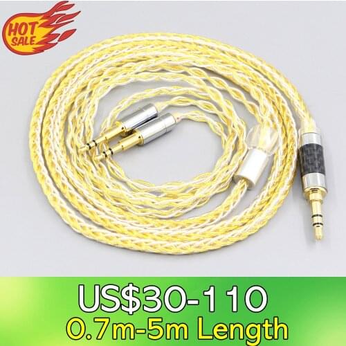 LN007321 8 Core Silver Gold Plated Earphone Cable For Sol republic Master Tracks HD V8 V10 V12 X3 Headphone