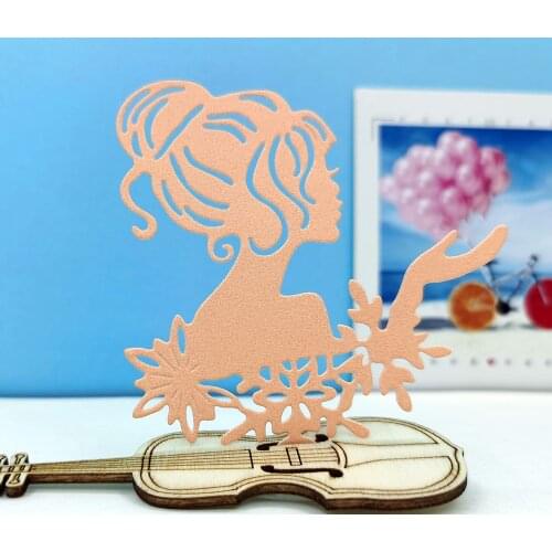 Bun Girl Metal Dies Embossing And Cutting Templates Stencil Crafts Molds Card Making Supplies Slimline Card Dies Diy