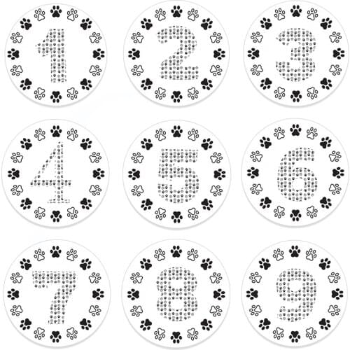 Dog footprints Number Stickers Birthday Party Decoration Gift Box Packing Seal Sticker Labels Pets' Party Supplies