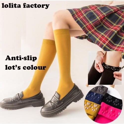 Summer Anti-slip anti-skidding Lolita Socks Women Kawaii NUDE Thigh High Woman Compression Girls Long Socks Female velvet Socks