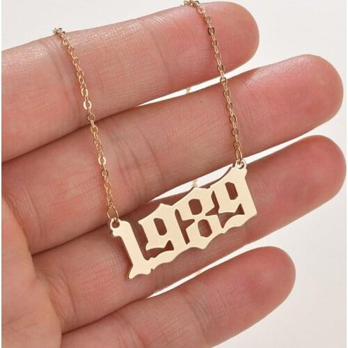 Personalize Year Number Necklaces For Women Custom Year 1989 2000 Birthday Gift from 1989 To 2020