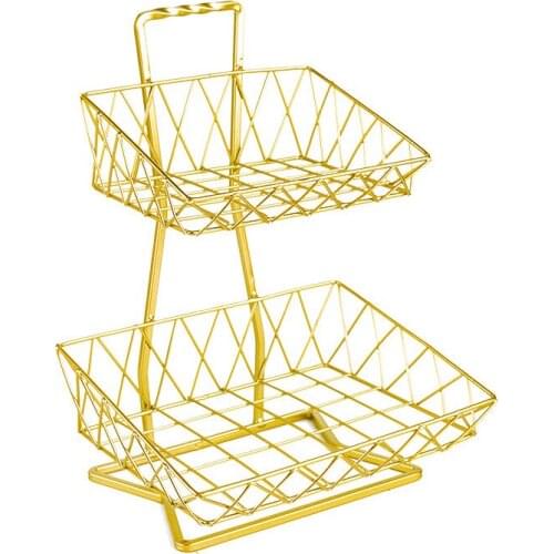 Fruit tray wrought iron creative modern minimalist living room coffee table household fruit basket multi-layer snack fruit tray