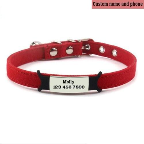 Silicone brand-name pet collars, laser engraving, kitten and puppy fabric collars, anti-lost pet identification card collars