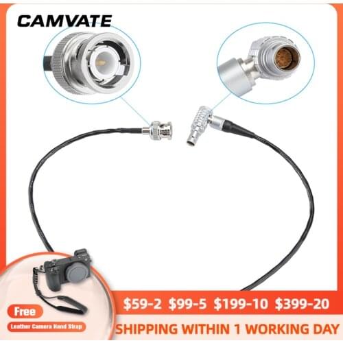 CAMVATE Standard RED Komodo Timecode Cable Straight BNC Male To EXT Right Angle 9 Pin Male For Sound Devices ZAXCOM (53cm Long)