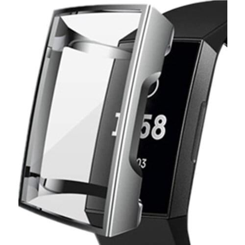Screen Protectors Case For Fit bit Charge 4/3Watch Band Replacement TPU Frame
