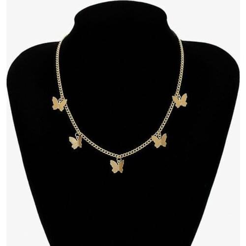 Ladies Retro Temperament Exquisite Butterfly Necklace Fashion Clavicle Butterfly Pendant Collar Bohemian Jewelry Christmas Gift