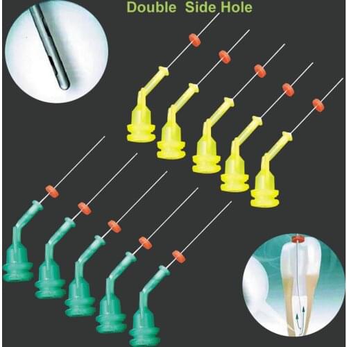 10pc Reusable Dental Irrigation Endo Needle Tip 31G Elbow Double Side Hole For Root Canal Cleaning Syringe Anterior Molar Teeth