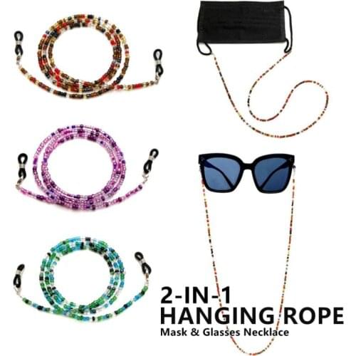 2-IN-1 Mask Hanging Rope Fashion Necklace Face Mask Lanyard Glasses Holder Chain Extension Non-slip Lanyard With Hooks