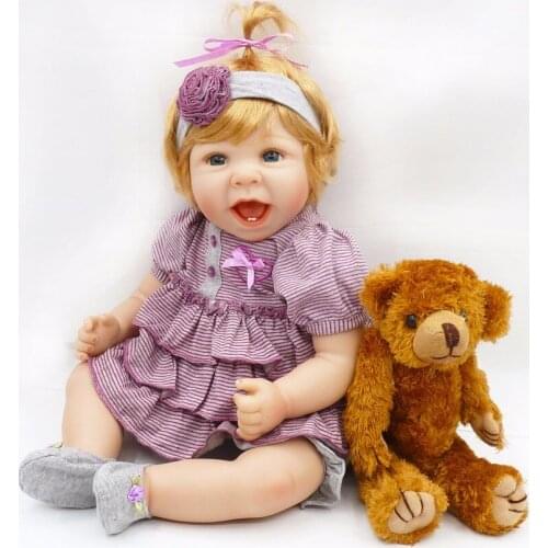 20"reborn silicone Handmade lifelike doll babies boneca princess toddler 50cm kid menina de silicone lol collectible doll toys