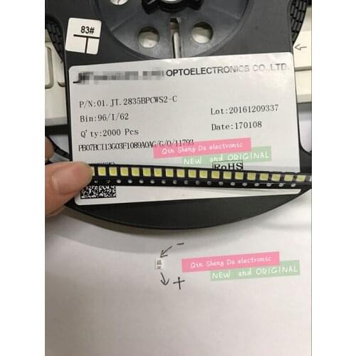 2000PCS/Lot 3528 SMD LED 2835 6V Cool white 96LM For LCD Backlight LED Beads