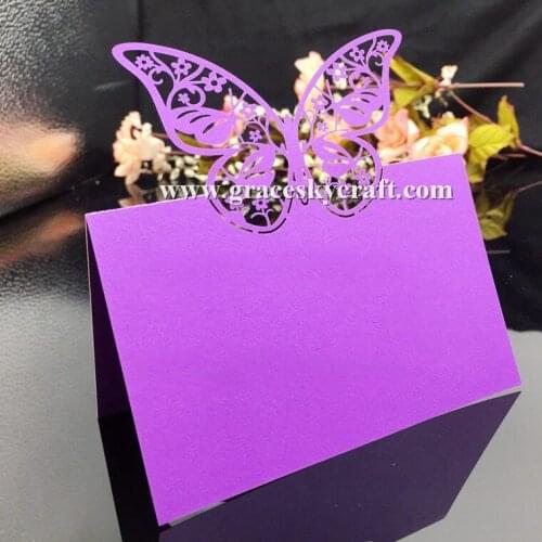 50pcs laser cutting Beautiful hollow Butterfly Wedding Invitation Table Name Place Seat Paper Cards for Party Table Decoration