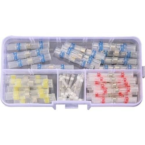 50Pcs Connector Heat Shrink Sordering Terminals Waterproof Solder Sleeve Tube Wire Insulated Butt Connectors Diy Electronic Cabl