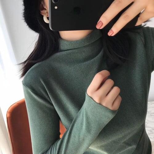AECU Stretch Women Sweaters Turtleneck Long Sleeve Jumper Knitted Sweater Pull Femme Autumn Winter Knitting Pullovers