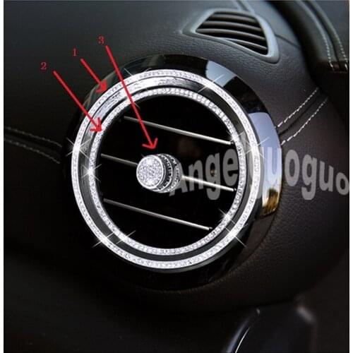 Angelguoguo Car Air outlet sticker/Instrument panel Air outlet decoration ring sticker for Mercedes Benz E class W213 2016-2018