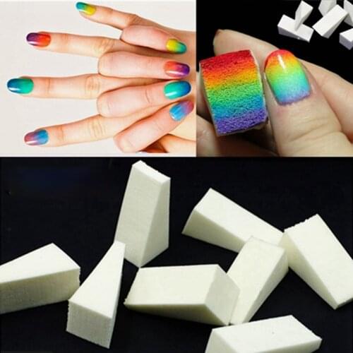 Nail gradient sponge DIY creative star Nail, Nail Glue Gradient Change Nail Jump Color White Triangle seal painting
