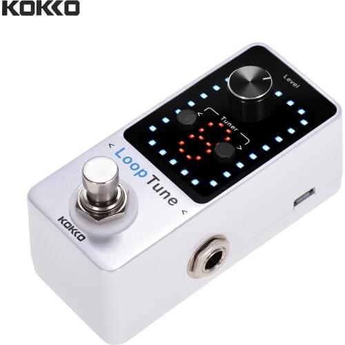 KOKKO FLP-2T Mini Effects Petal Tuner 9 Loops High Precision LED Display Guitar Effects Petal with USB Cable for Electric Guitar