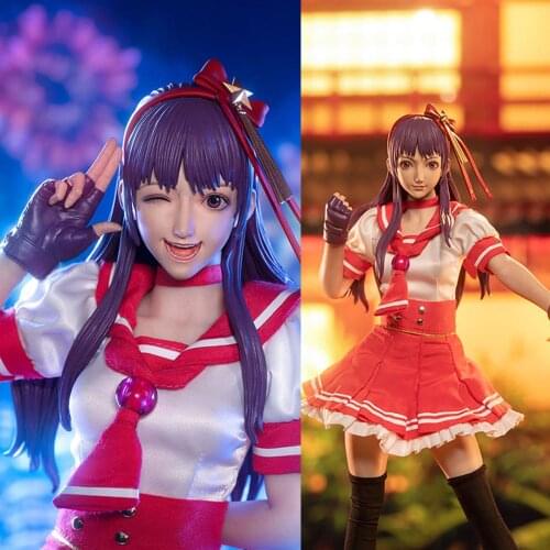 Collectible KOF-AT01 1/6 Scale Asamiya Athena Full Set 12" Action Figure Model with Double Heads Model for Fans Gifts