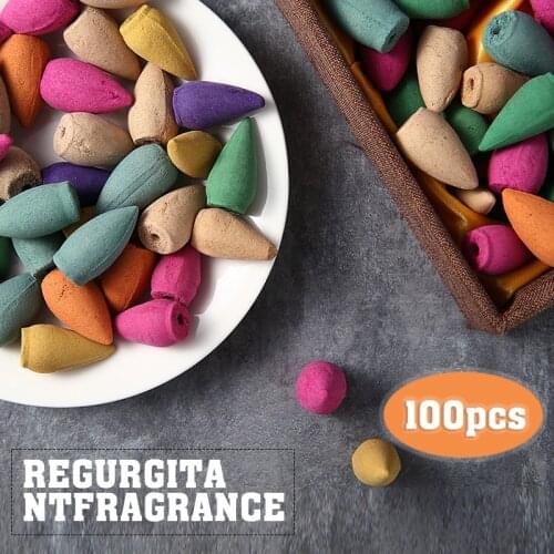 100pcs Backflow Incense Cones For Ceramic Waterfall Smoke Burner Censer To Help Release Stress And Relax You