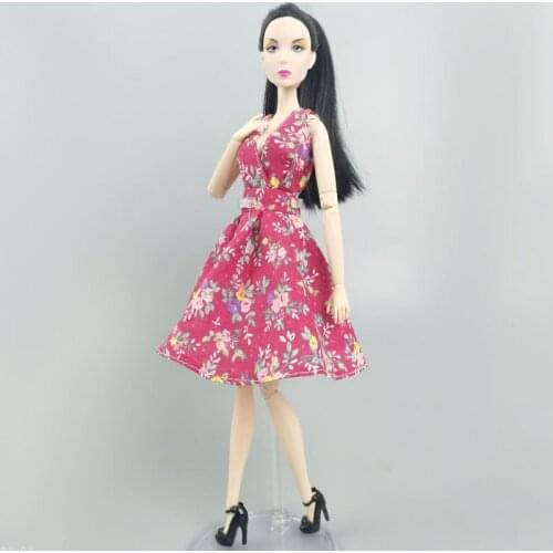 Red Fashion Doll Dress for Barbie Floral Dresses Outfits for 11.5" BJD Dolls Clothes for Barbie Dolls Accessories Kid Toy