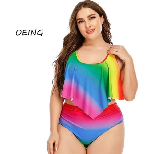 Swimsuit Women Plus Size Swimwear 5xl Print 2 Piece Sets Womens Bathing Suit Women Bikini Set 2021