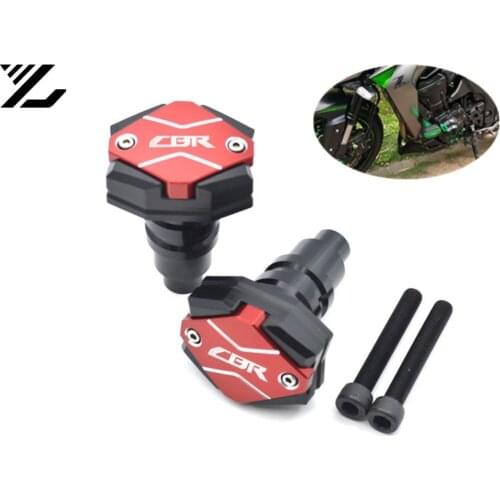 CBR logo Motorcycle Frame Slider Anti Crash Caps protection Moto Crash Pad for honda CBR600RR 900 929 954 919 CBR650F 600F 1000R