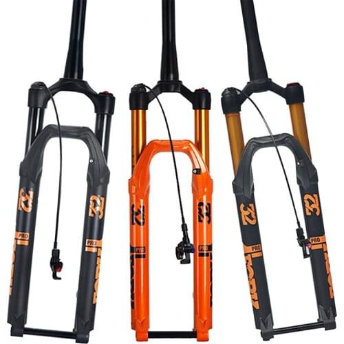 MTB Bicycle Air Fork Supension Damping Rebound Adjustment 27.5/29er Inch Remote Control Tapered Mountain Bike Fork 140mm Travel