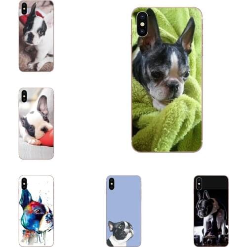 Boston Terrier Dog Puppies For Sony Xperia Z Z1 Z2 Z3 Z3+ Z4 Compact Z5 Plus M2 M4 XA XA1 XZ Premium Soft TPU Skin Painting