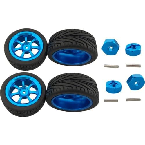 Set of 4 Rubber Tires Plastic Wheel Rubber Tires for 1/18 RC Car Wltoys A959 B