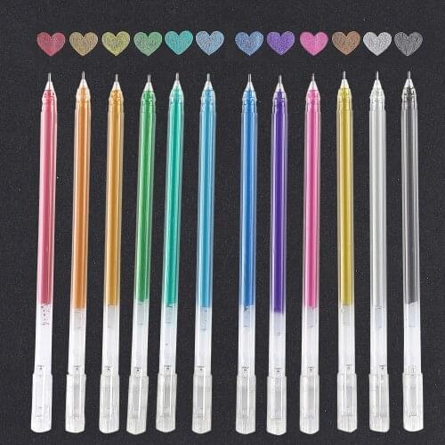 12Colors Highlighter Pen Set Cute METALLIC Color Marker Pen For Drawing Scrapbooking Album Tools DIY StationerySchool Art Inspir