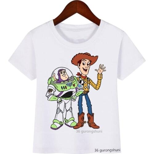 2021 new series summer clothing t-shirt children round neck t shirt Buzz Lightyear Woody funny kids tops for boys/girls tshirt