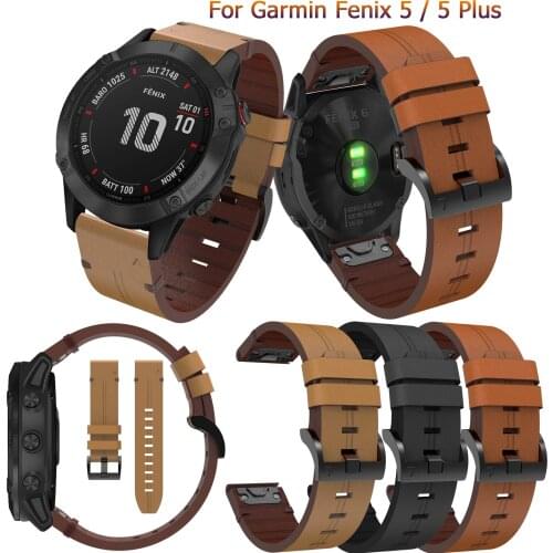 New Classic luxury Leather wristWatch Strap Easy fit quick Link Bracelet Belt 22MM For Garmin Fenix 5 Smart Watch band wristband