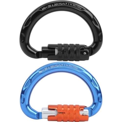 Safety Outdoor Semi-Circle Auto Locking Carabiner Mountaineering Climbing Aluminum Clip Hook Outdoor Climbing Accessories