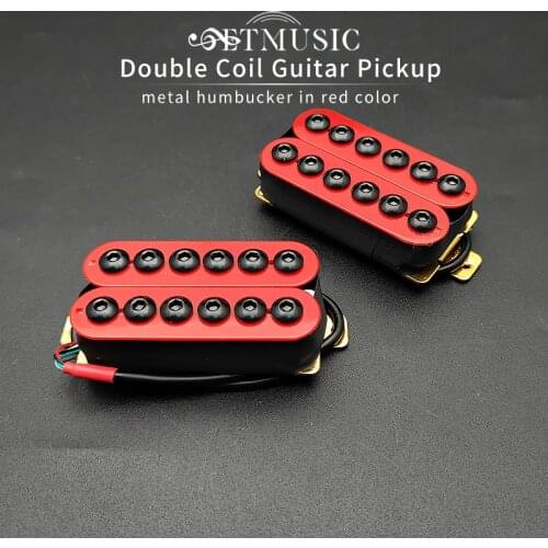 Adjustable Metal Double Coil Electric Guitar Pickups Humbucker Punk Red