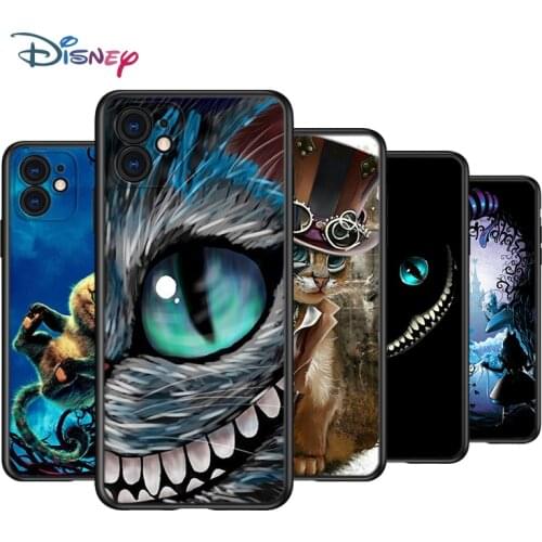 Alice in Wonderland Cat Silicone Black Cover For Apple IPhone 12 Mini 11 Pro XS MAX XR X 8 7 6S 6 Plus 5S SE Phone Case