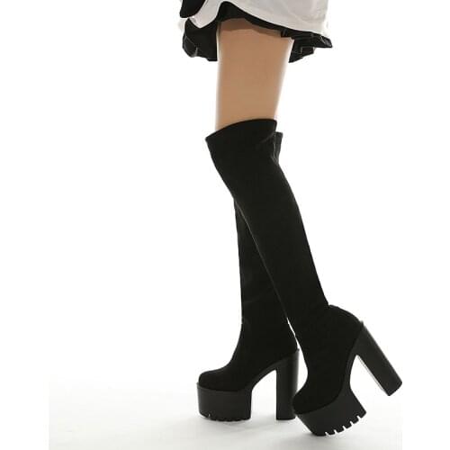 Thigh High Boots For Tall Women Utral High Heels Shoes Nightclub Party Platform Boots Over The Knee Women Stretch Winter