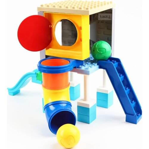 Big Size Balls Play Slide in Tube Curve Straight Pipe Building Blocks Accessories Compatible With Bricks Toys Gift