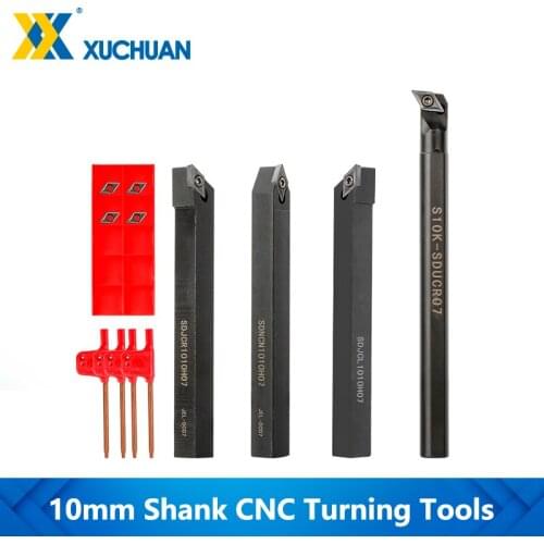 Lathe Turning Tool Set Turning Tool Holder 4pcs 10mm Shank Carbide Inserts For Semi Finishing Operations Lathe Boring Bar Kit