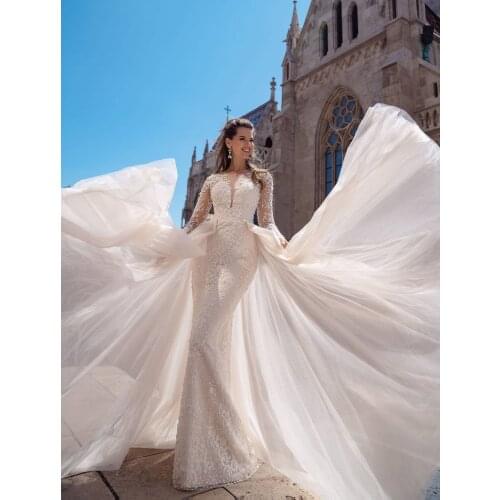 Traine Detachable Tulle Wedding Overskirt Floor Length Train Long Tailing Handmade Customized for Elegant Bridal Wedding Skirts