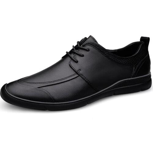 Fashion Men Casual Shoes Men Flats Cow Split Male Oxfords Men Genuine Leather Shoes Lace-Up Elegantes Brogue Shoes Luxury Brand