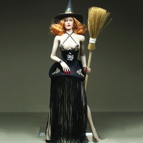 In Stock 1/6 Sexy Female Figure Clothes Accessory Role-playing Halloween witch Skirt Suit for 12'' Largest Body