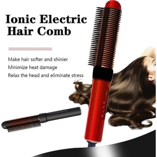 Magic Ionic Electric Hair Comb Straight Hair Curler Comb Negative Ion Comb Massage Scalp Comb Portable Straightener Brush