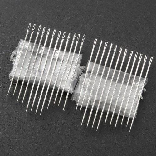 High Quality 12Pcs/set Multi-size Blind Needles Stainless Steel Darning Hand Sewing Needles Embroidery Tool Side Open DIY Needle