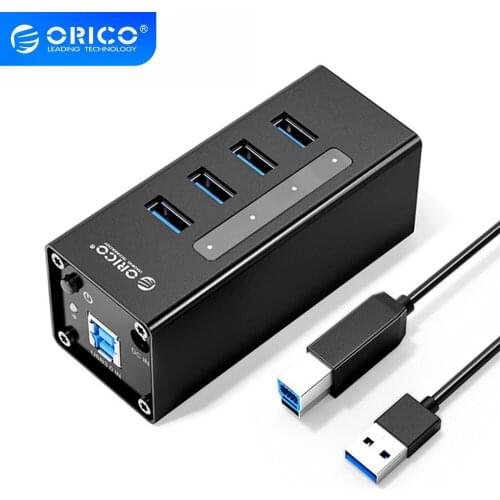 ORICO A3H4 Hub Aluminum High-speed USB 3.0 Hub Usb Multiple Port USB3.0 Hub with Power Port Computer Universal 1-to-4 Adapter