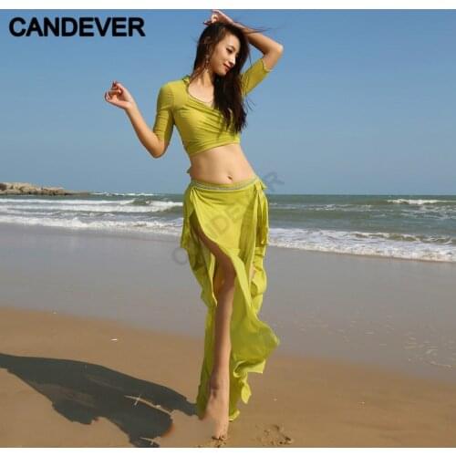Women Belly Dance Costume set top Split long skirts Performance Oriental Competition Bellydance Lady Practice Wear Indian Suits