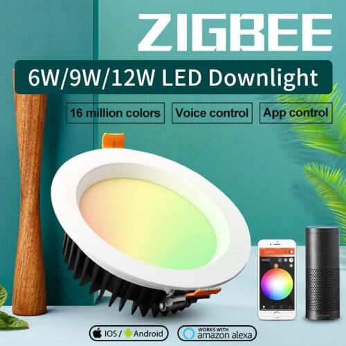 ZIGBEE LED Downlight Smart Home Ceiling Lamp RGBCCT LED Dimmable Light Work with Ecoh Plus Smart Things Voice Control Alexa