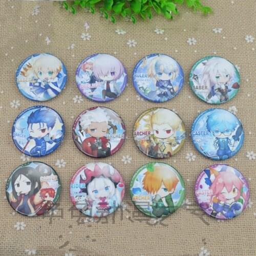 ZXFJXR 58MM Fate Grand Order Fate saber Apocrypha Archer Saber Jeanne Kerry Emiya Mash Round Badge Brooch In Backpack DIY